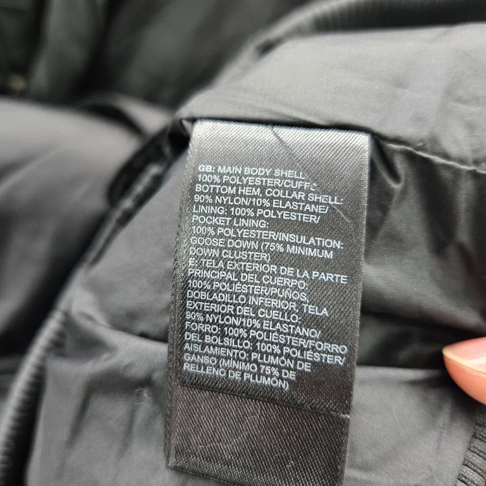 The North‎ Face Men Jacket Large Black Goose Down Puffer Bomber Quilted Full Zip